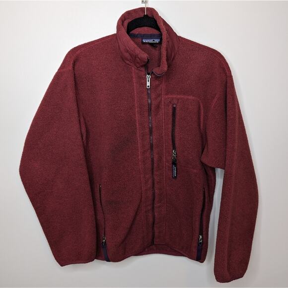 Patagonia Vintage (1996) Synchilla Fleece Zip Up Brick RedSize XS
